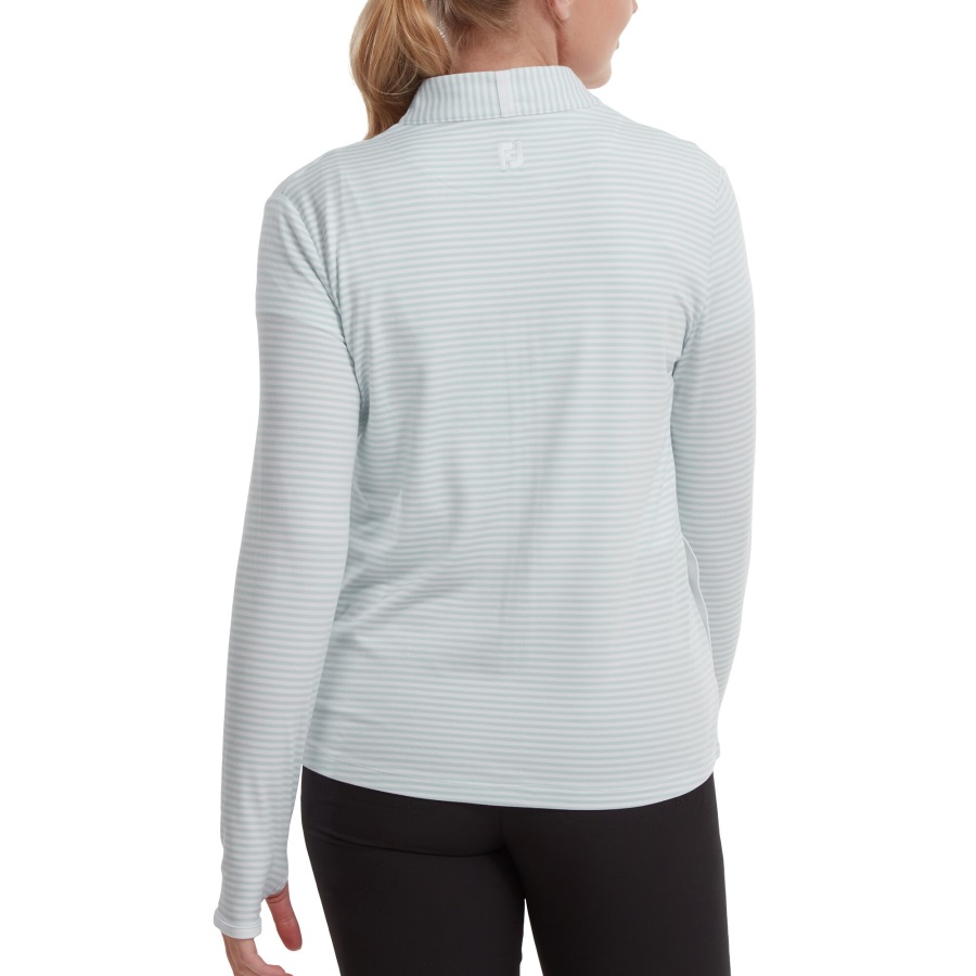 Footjoy Full-Zip Lightweight Tonal Stripe Midlayer Sky