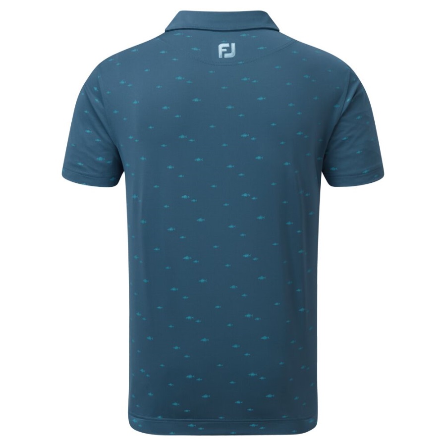 Blue School of Fish Print Lisle Footjoy