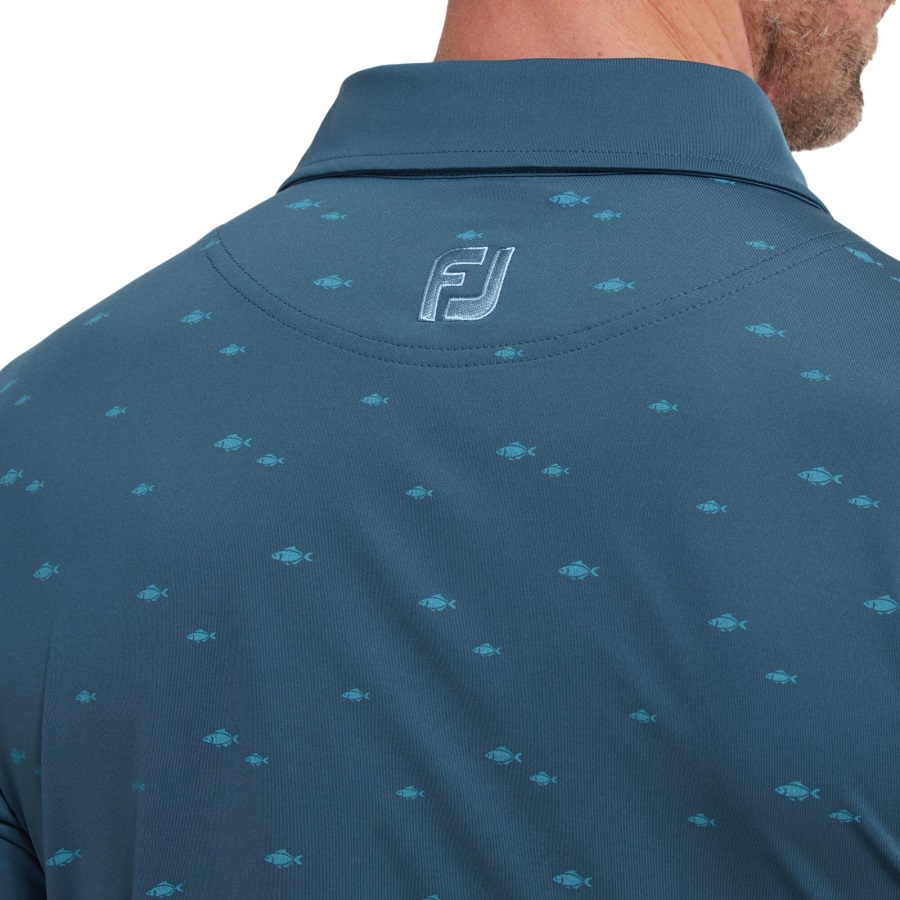 Footjoy Blue School of Fish Print Lisle