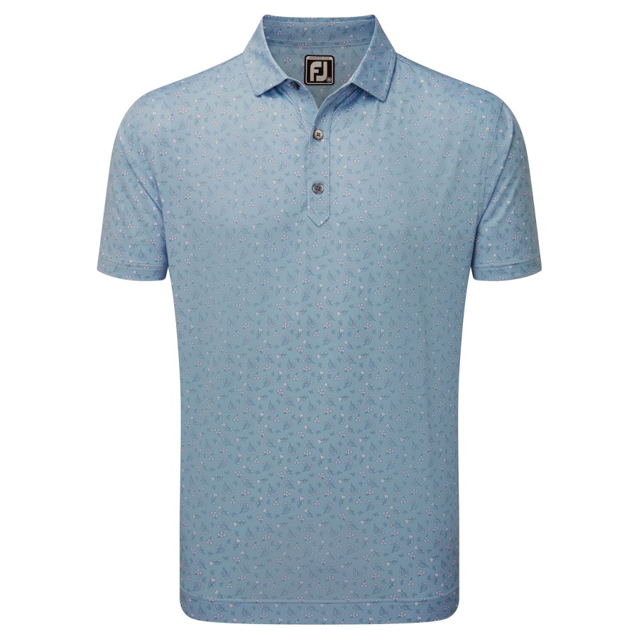 Denim-Dusty Purple-Azure Footjoy Mini Floral Lisle