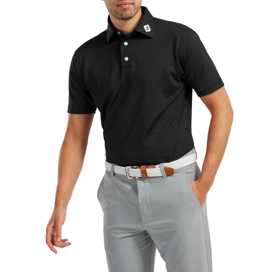 Footjoy Stretch Pique Solid Black