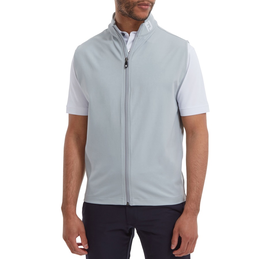 Grey Full-Zip Knit Vest Footjoy