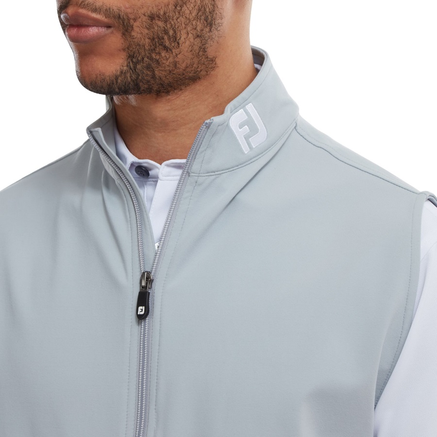 Grey Full-Zip Knit Vest Footjoy