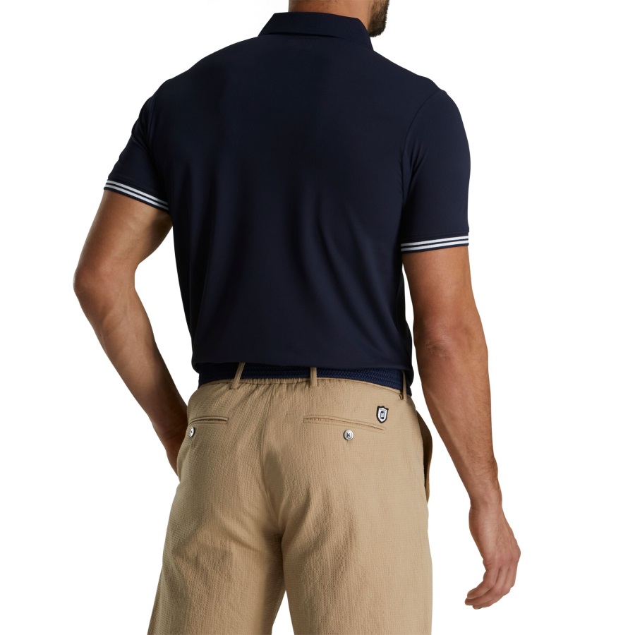 Footjoy Navy Tipped Pique Polo