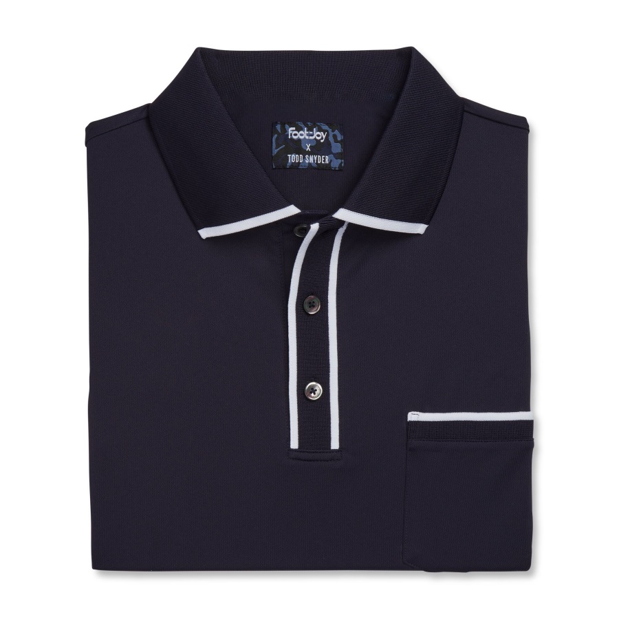 Footjoy Tipped Pique Polo Navy