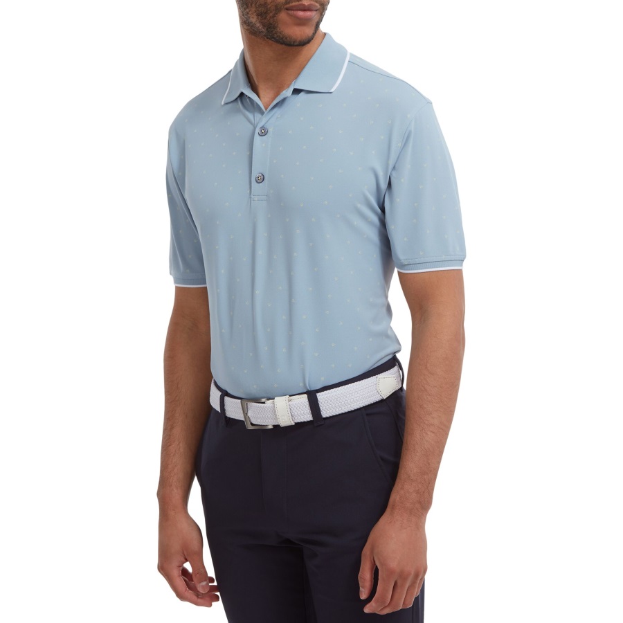 Footjoy Push Play Print Pique Grey-Yellow