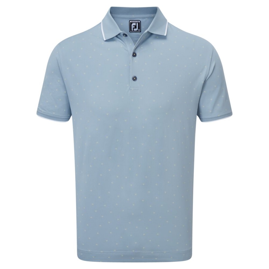 Grey-Yellow Footjoy Push Play Print Pique