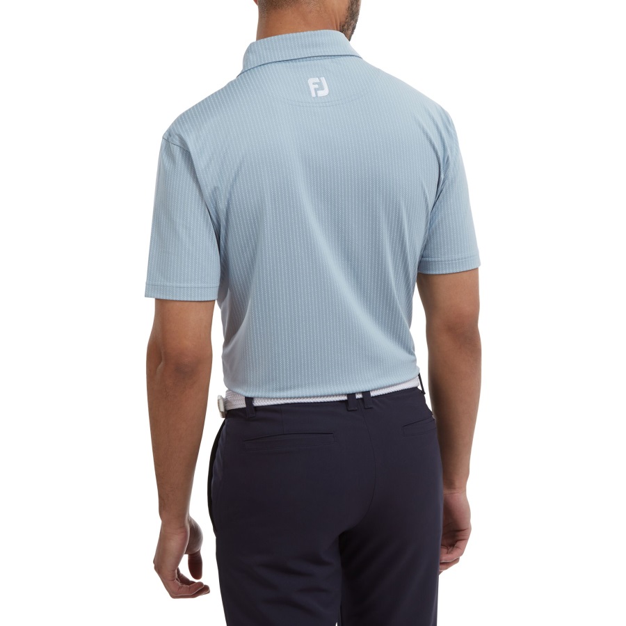 Grey-White Footjoy Zig-Zag Print Lisle