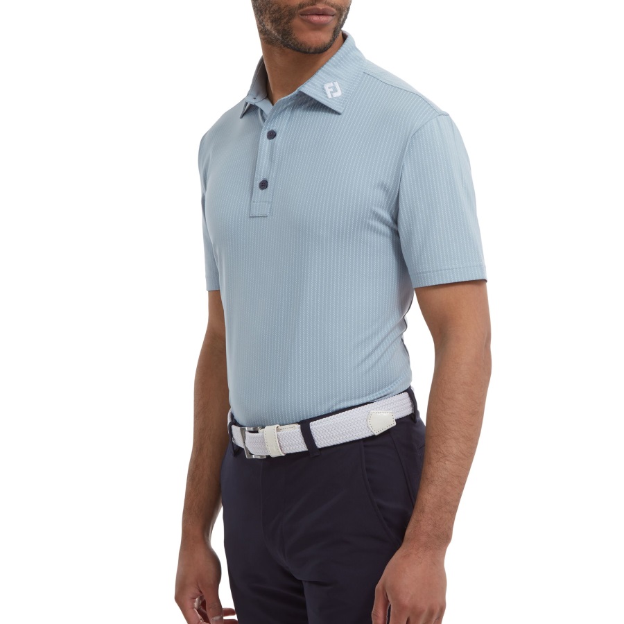 Zig-Zag Print Lisle Grey-White Footjoy