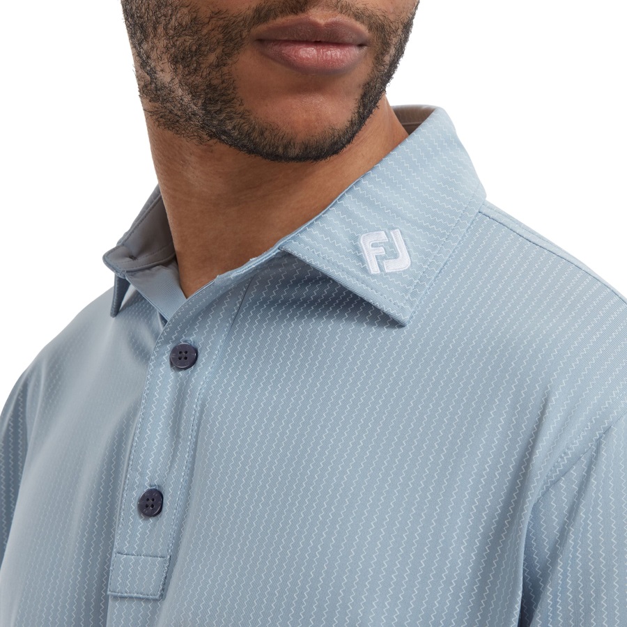 Zig-Zag Print Lisle Grey-White Footjoy