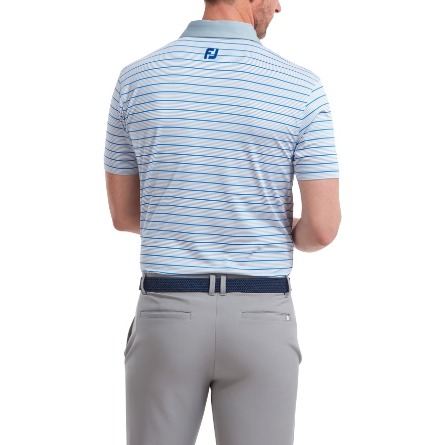 Accented Stripe Lisle Footjoy Grey-White-Blue