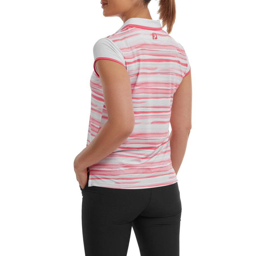 Bright Coral Footjoy Cap Sleeve Colour Block Lisle