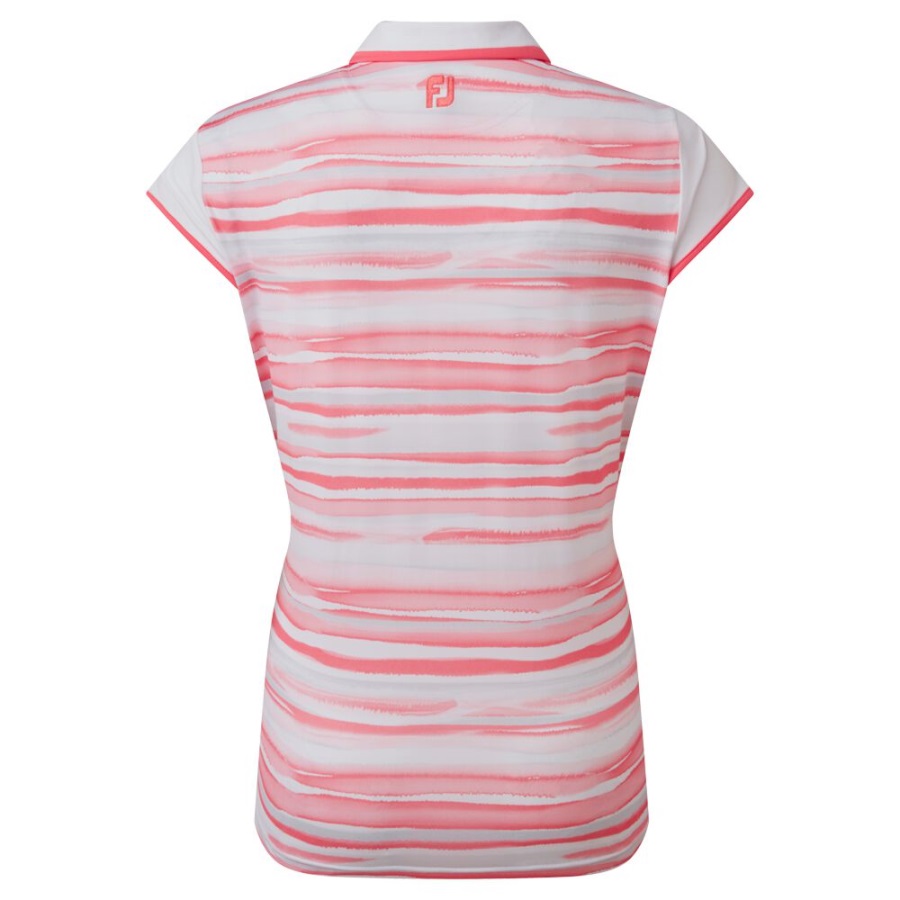Bright Coral Footjoy Cap Sleeve Colour Block Lisle