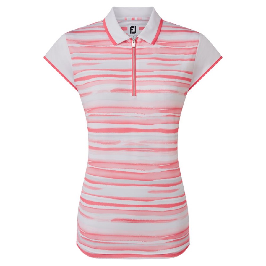 Cap Sleeve Colour Block Lisle Footjoy Bright Coral