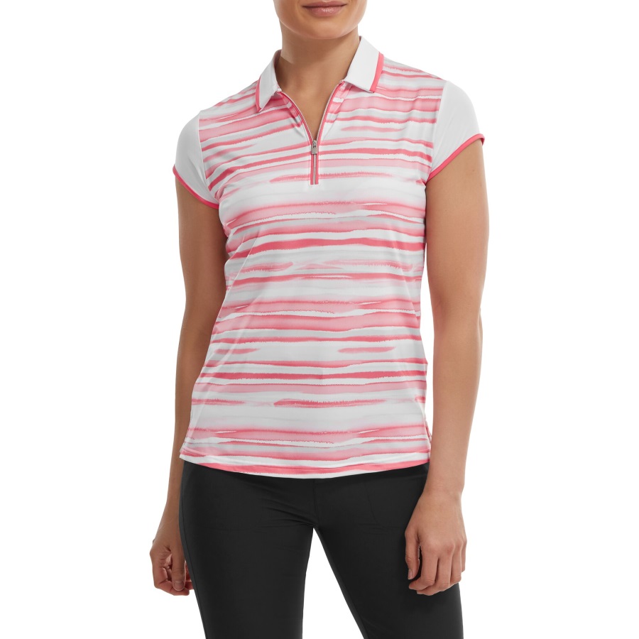 Cap Sleeve Colour Block Lisle Footjoy Bright Coral