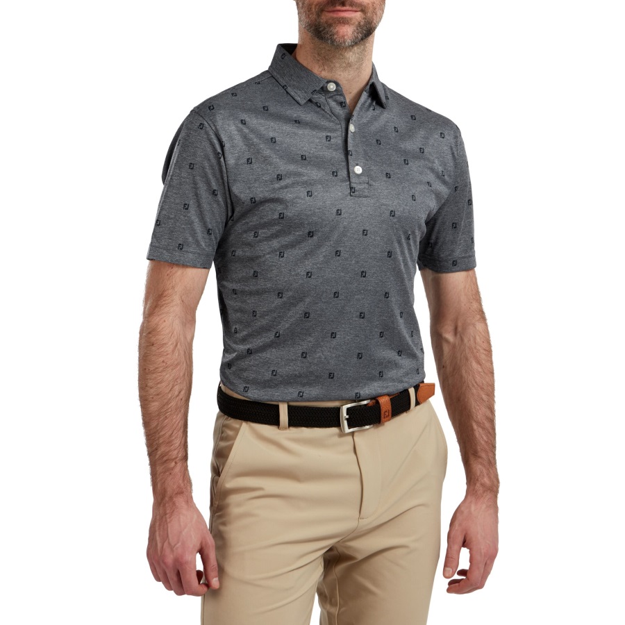 Footjoy Smooth Pique FJ Tonal Print Navy