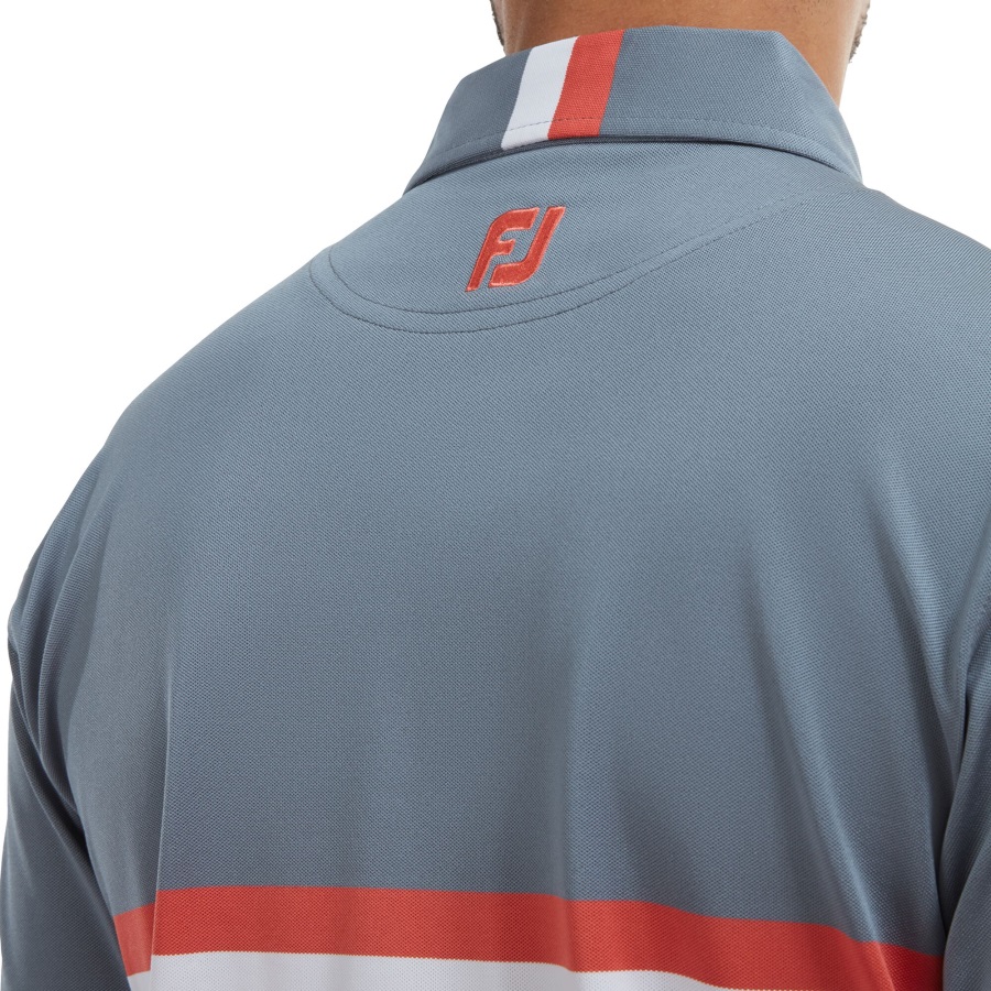 Double Chest Band Pique Footjoy Grey-Orange-White
