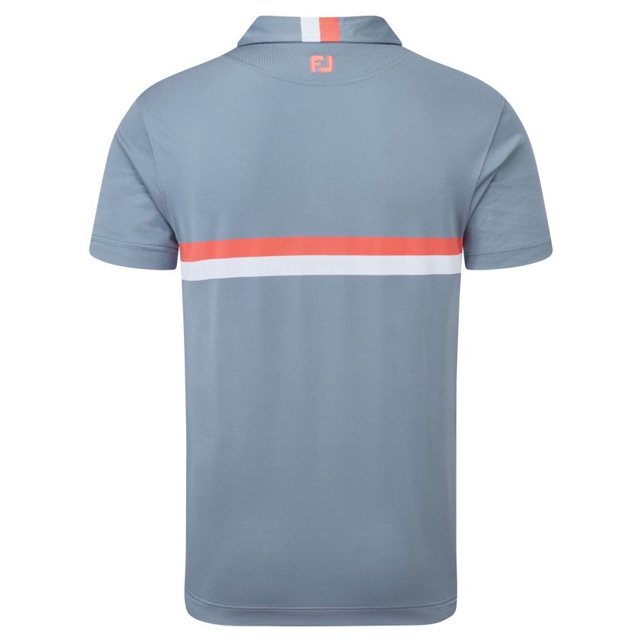 Footjoy Grey-Orange-White Double Chest Band Pique
