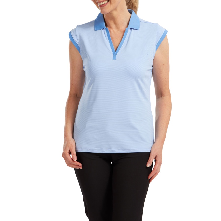 Blue Jay-White Footjoy Women's End on End Striped Lisle