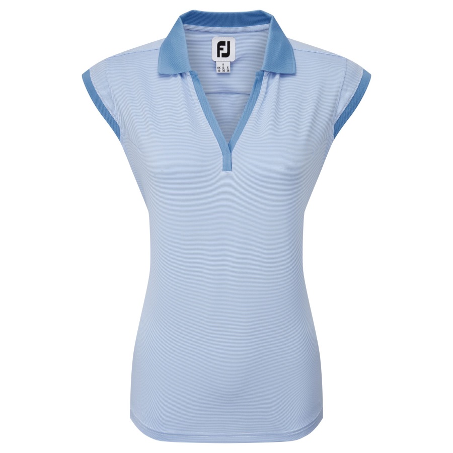 Footjoy Blue Jay-White Women's End on End Striped Lisle