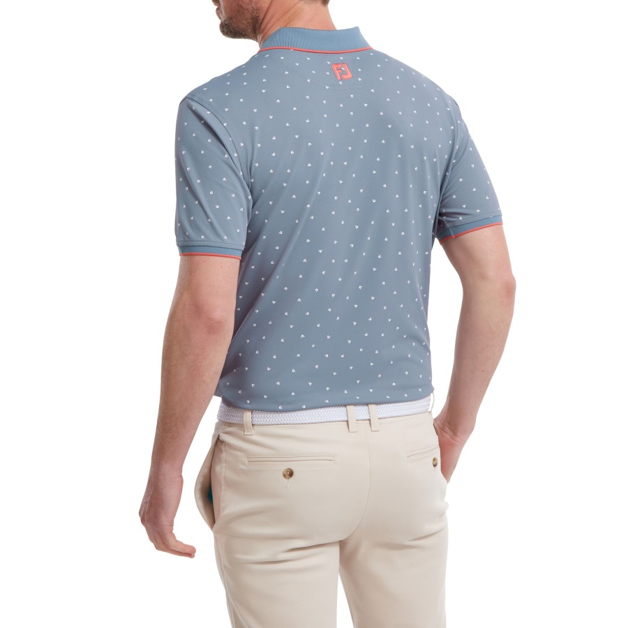 Grey-White Footjoy Push Play Print Pique