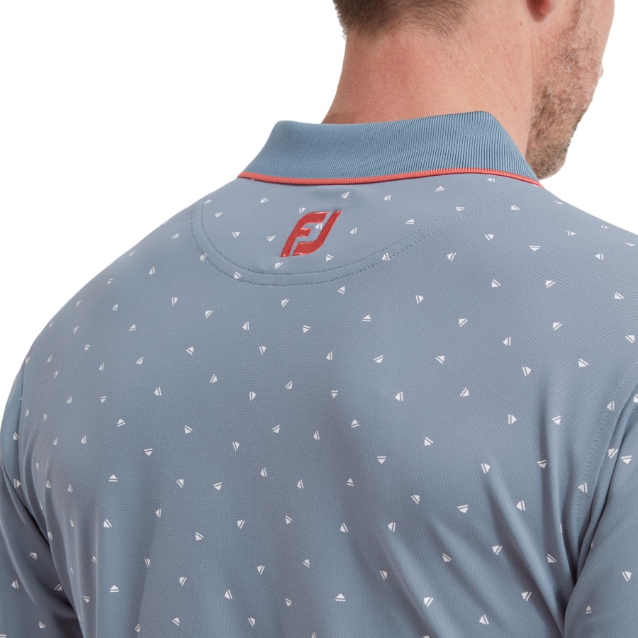 Grey-White Footjoy Push Play Print Pique