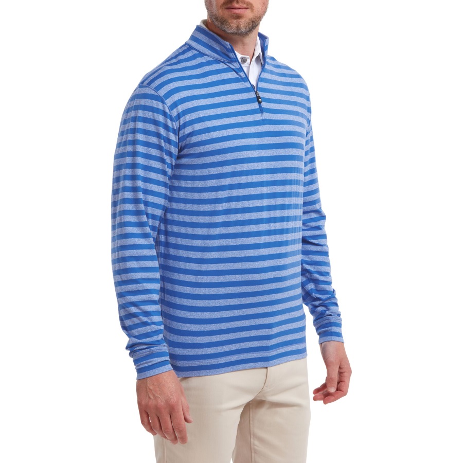 Footjoy Peached Jersey Tonal Stripe Chill-Out Royal