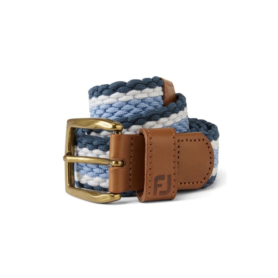 Footjoy Striped Braided Belt Ink-White-Dusk Blue