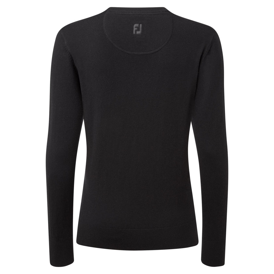 Black Wool Blend V-Neck Pullover Footjoy