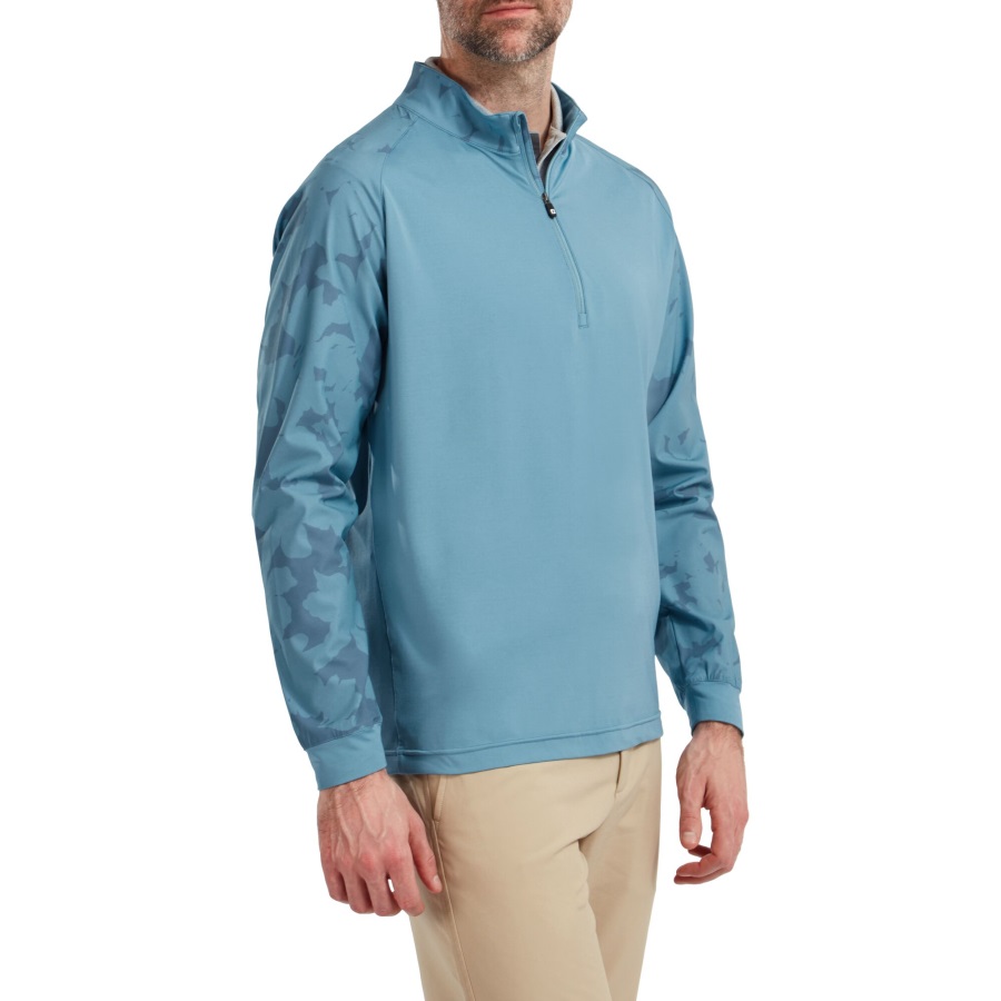 Camo Floral Half Zip Midlayer Footjoy Storm Blue