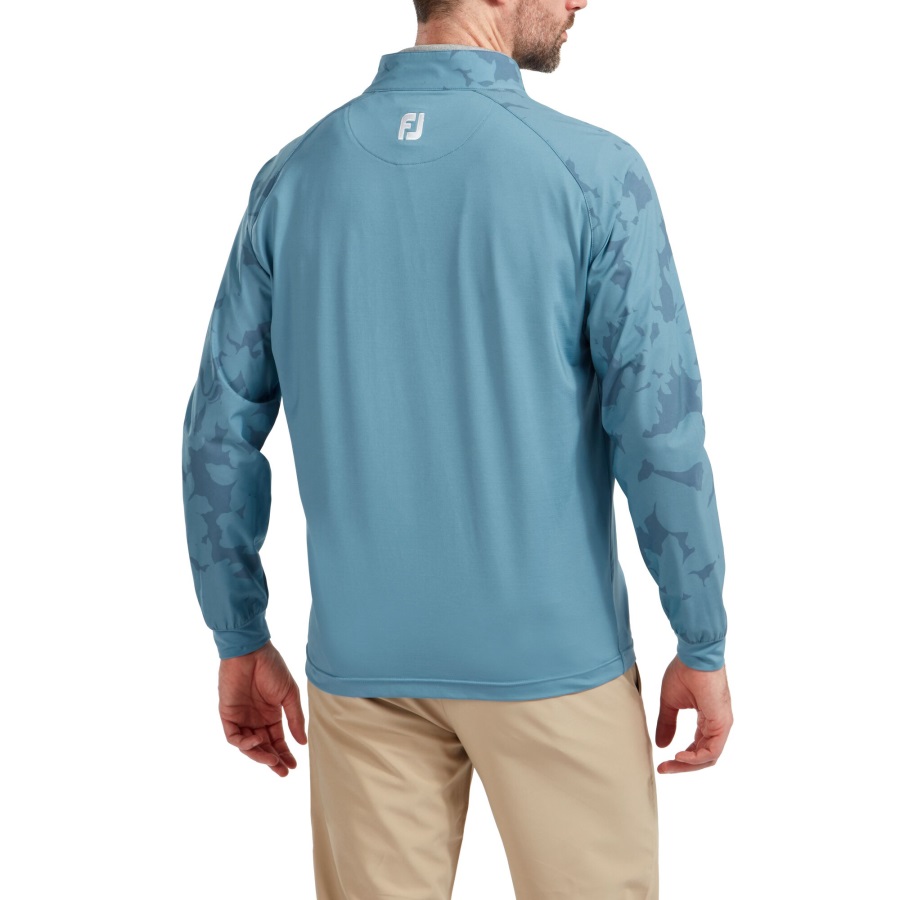 Camo Floral Half Zip Midlayer Footjoy Storm Blue