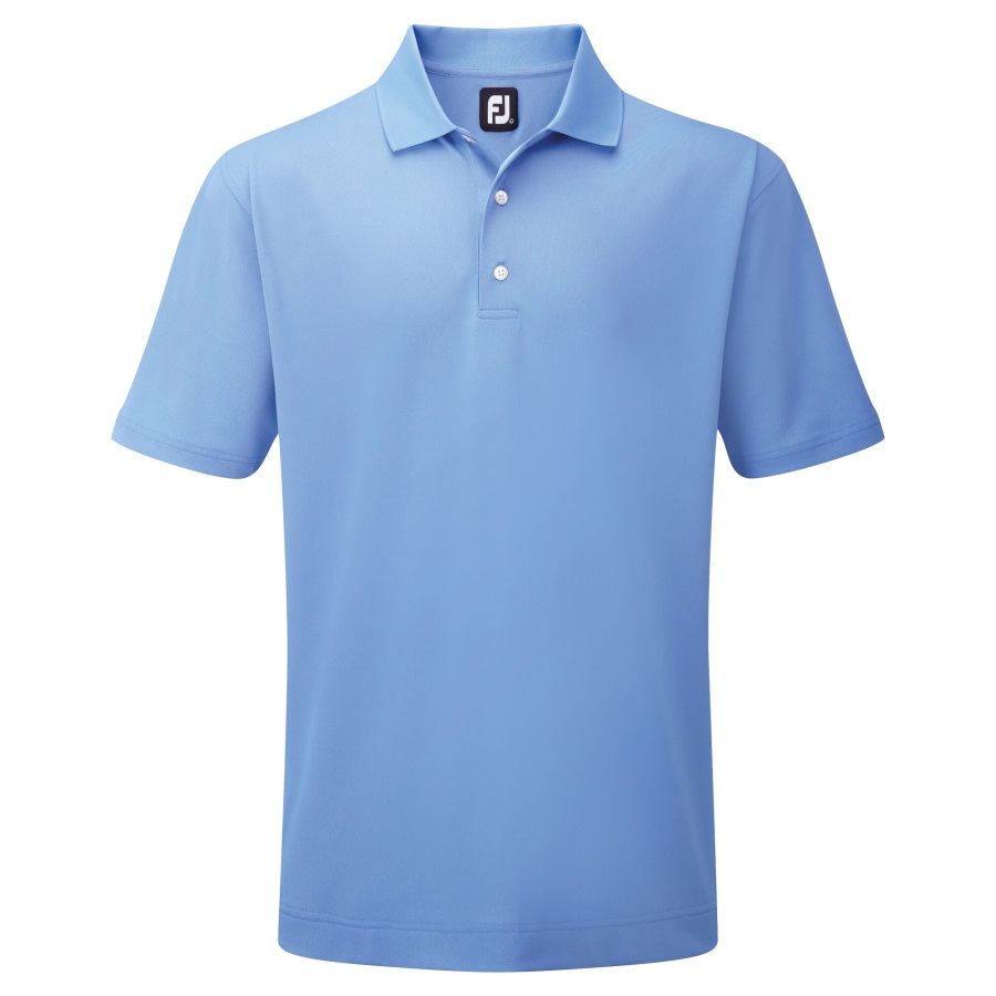 Footjoy Light Blue Stretch Pique Solid Knit Collar