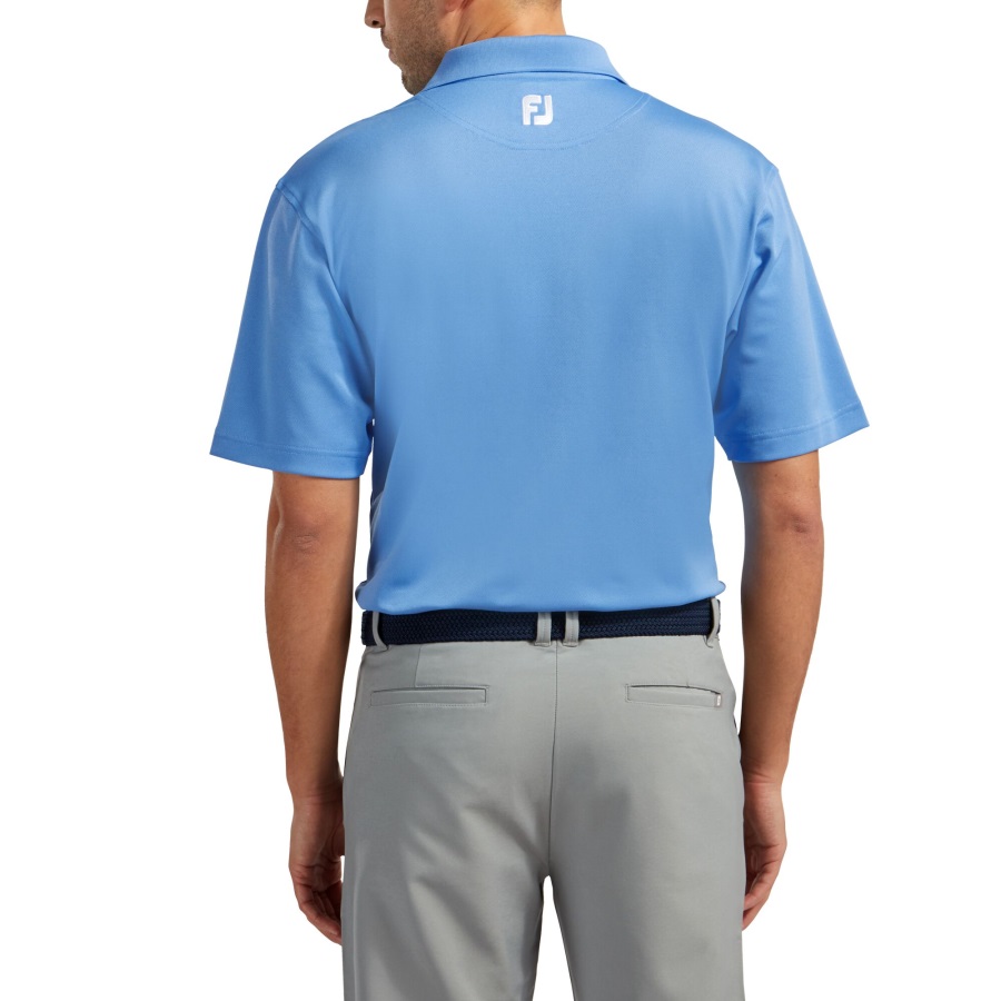 Light Blue Stretch Pique Solid Knit Collar Footjoy
