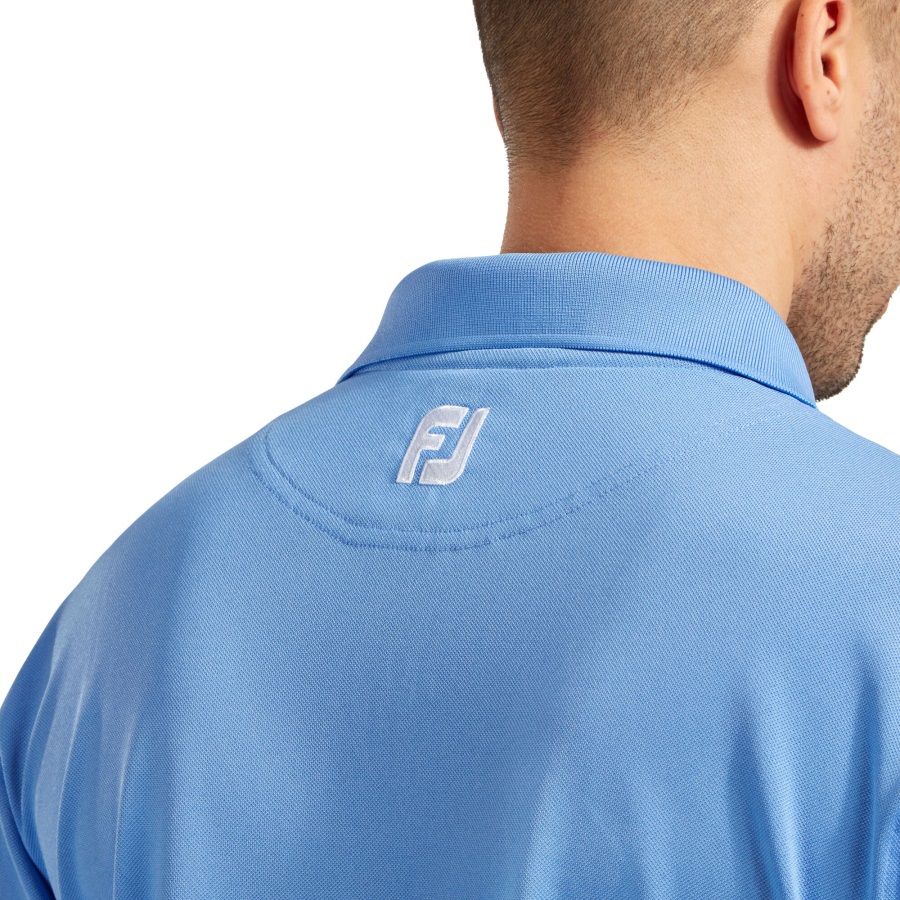 Light Blue Stretch Pique Solid Knit Collar Footjoy