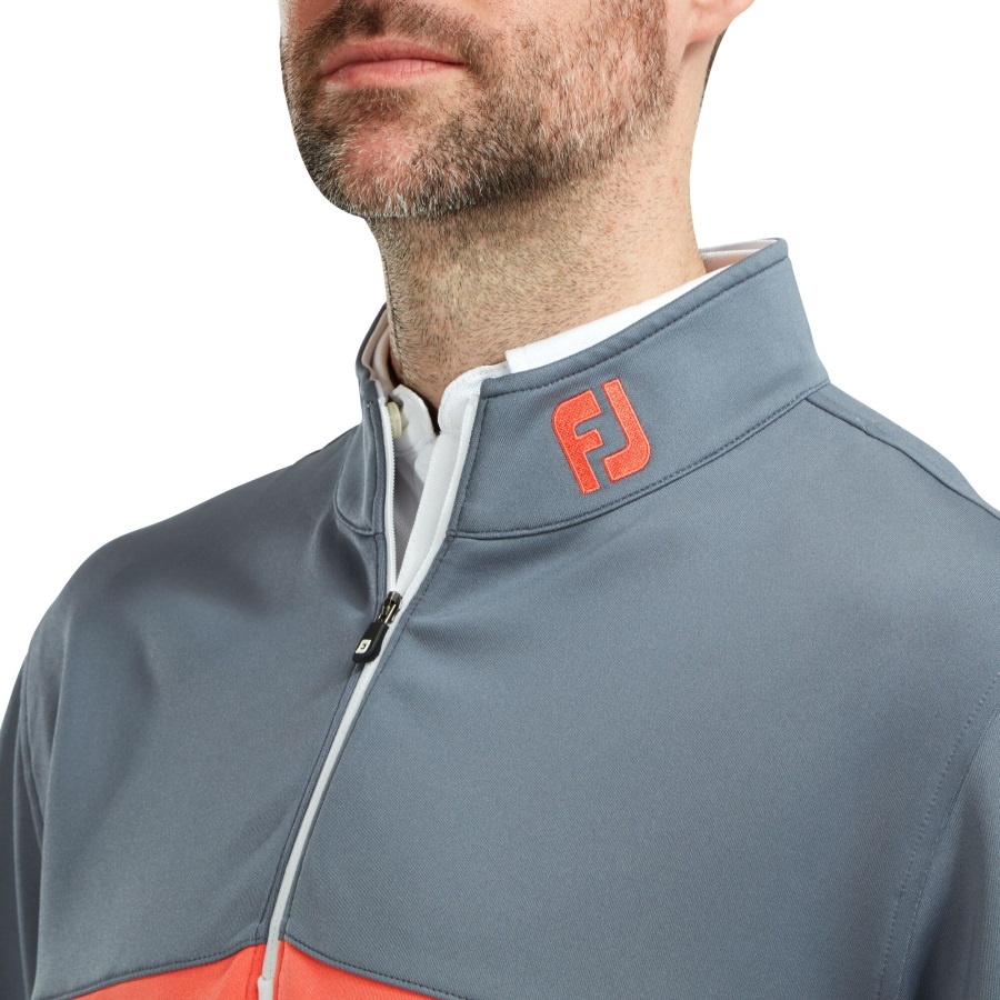 Colour Blocked Chill-Out Pullover Footjoy Slate-White-Coral