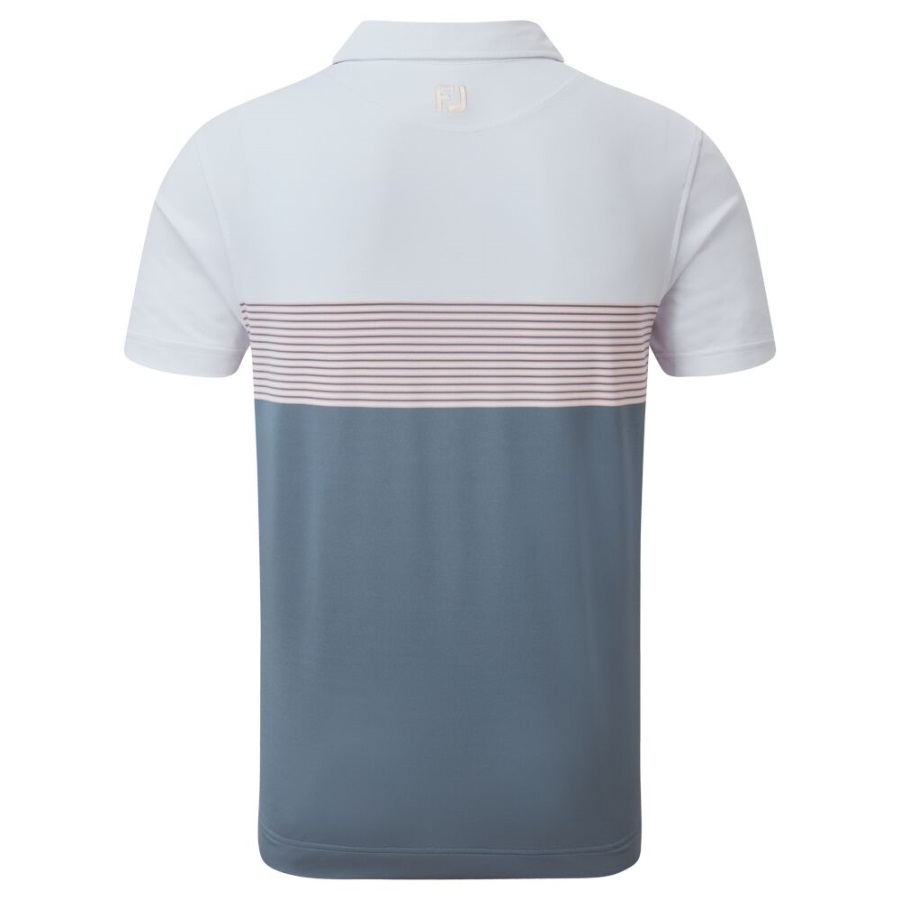 White-Grey-Pink Colour Block Pique Footjoy
