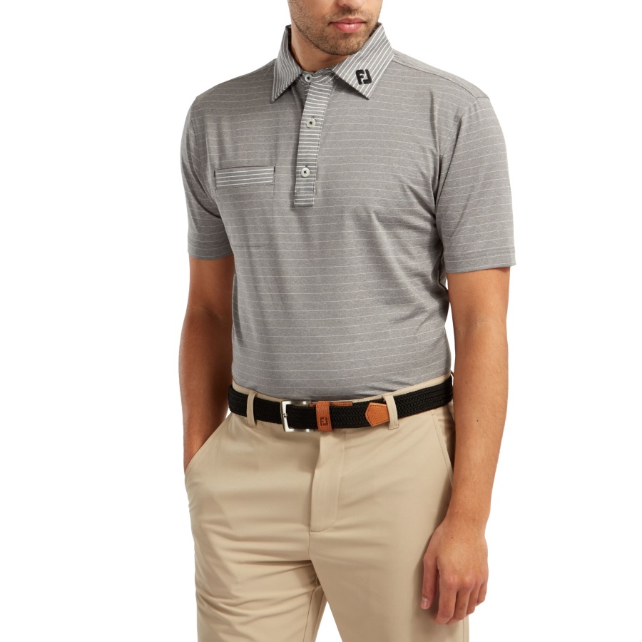 Footjoy Heather Coal-White Lisle Pinstripe Mix