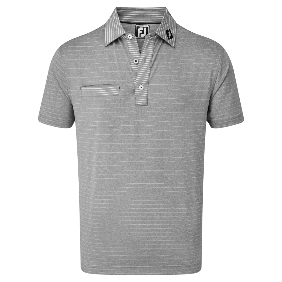 Footjoy Lisle Pinstripe Mix Heather Coal-White