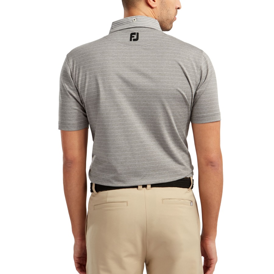 Footjoy Lisle Pinstripe Mix Heather Coal-White