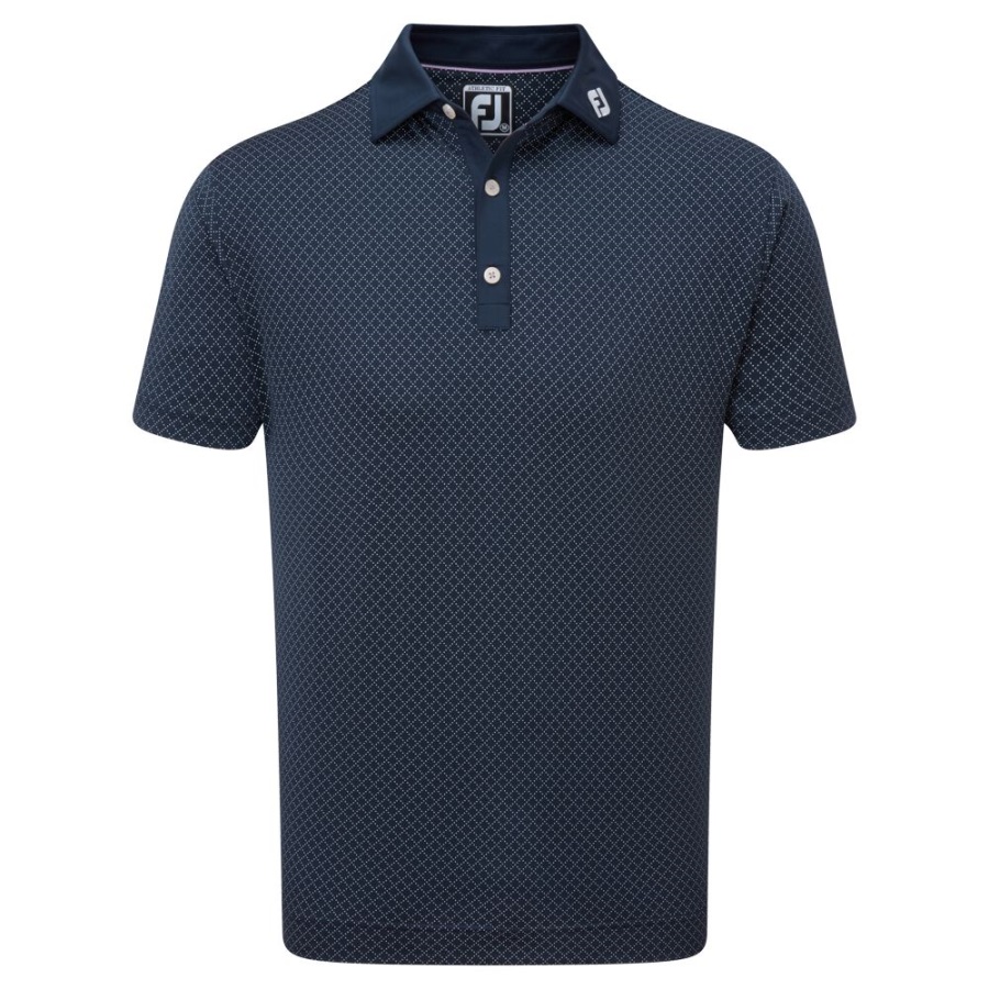 Diamond Dot Print Lisle Navy-White Footjoy