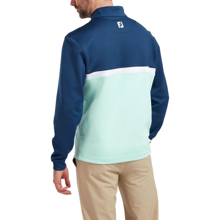 Blue-Mint-White Footjoy Colour Blocked Chill-Out Pullover