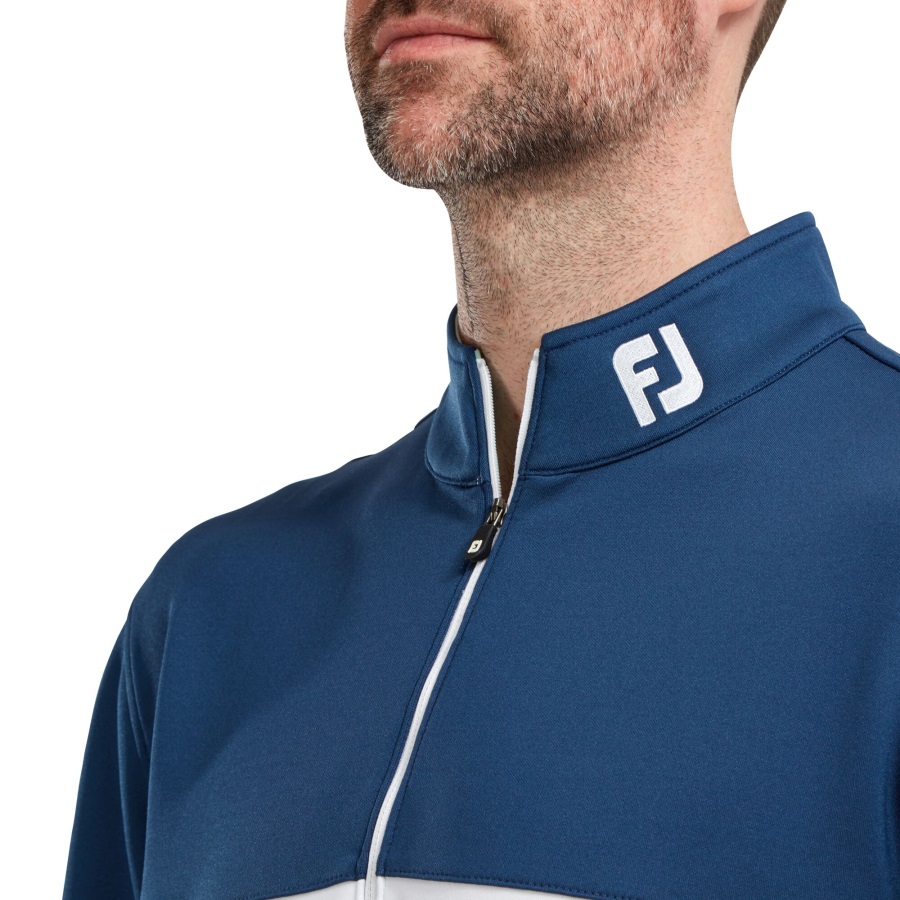Blue-Mint-White Footjoy Colour Blocked Chill-Out Pullover