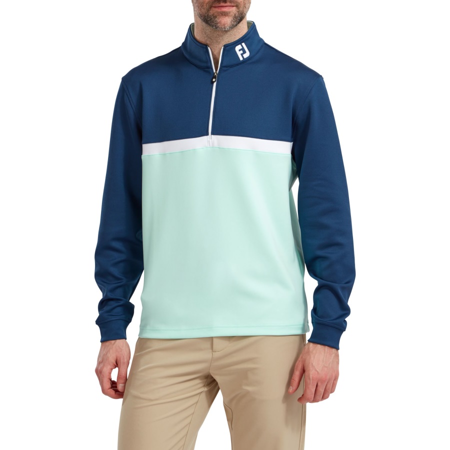 Colour Blocked Chill-Out Pullover Footjoy Blue-Mint-White