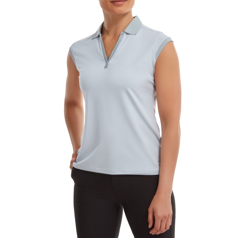 End on End Stripe Lisle Grey-White Footjoy