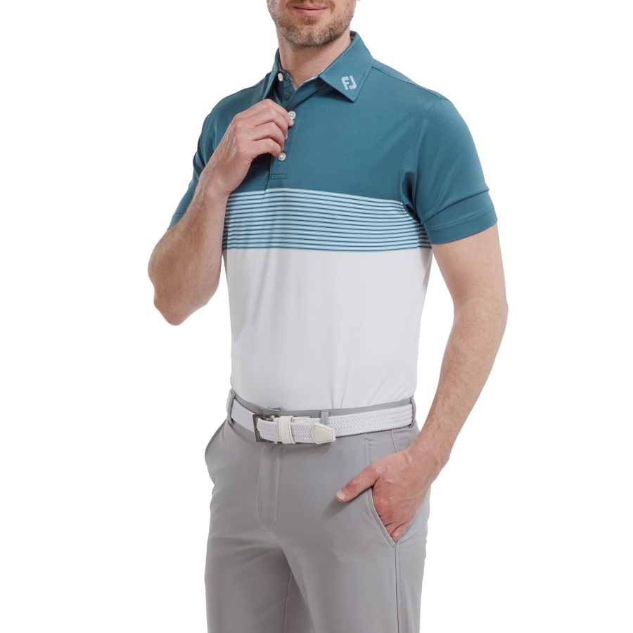 Colour Block Pique Footjoy Ink-White-Dusk Blue