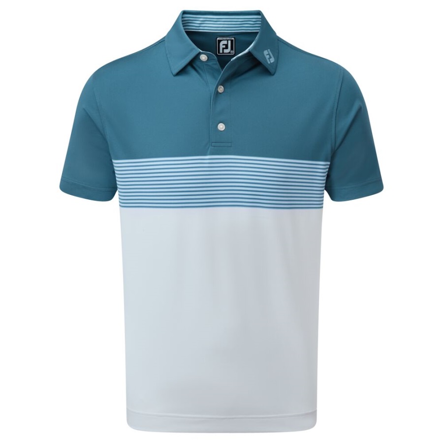 Ink-White-Dusk Blue Colour Block Pique Footjoy