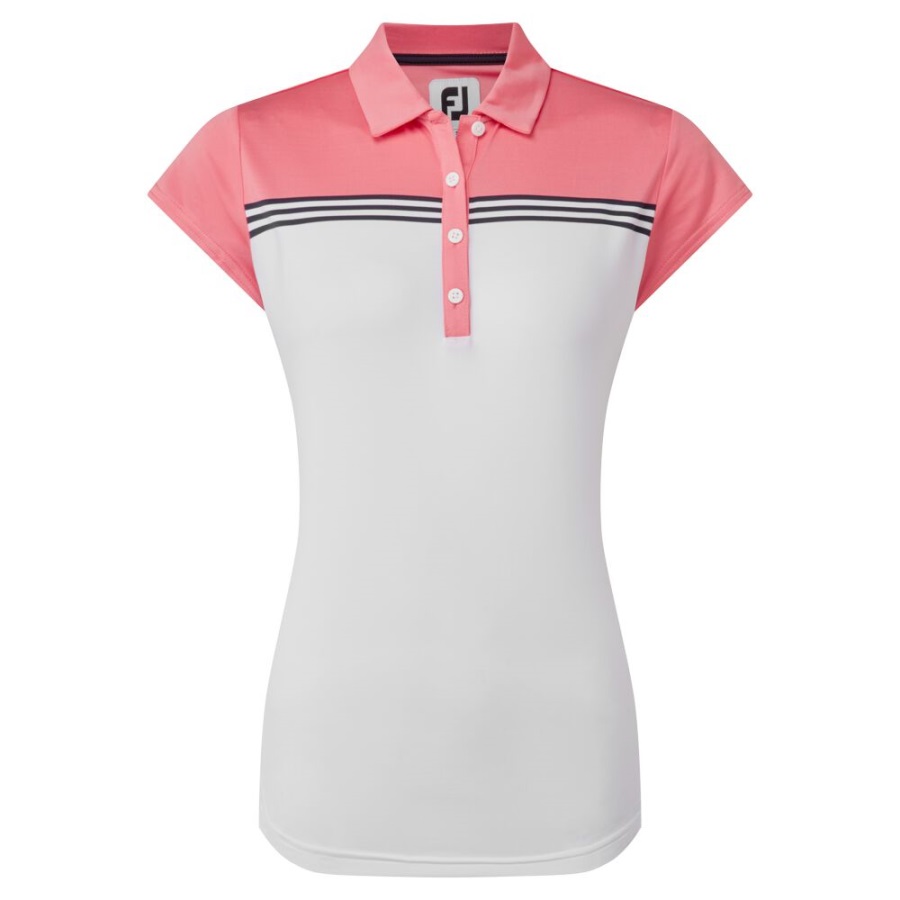 Footjoy Engineered Colour Block Lisle White-Bright Coral