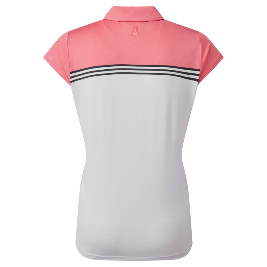 Footjoy Engineered Colour Block Lisle White-Bright Coral