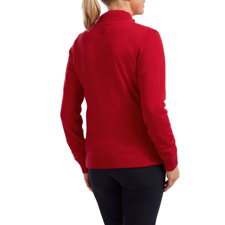 Footjoy Red Full-Zip Lined Pullover Women