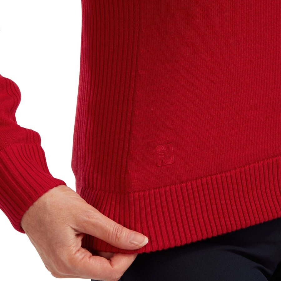 Red Footjoy Full-Zip Lined Pullover Women